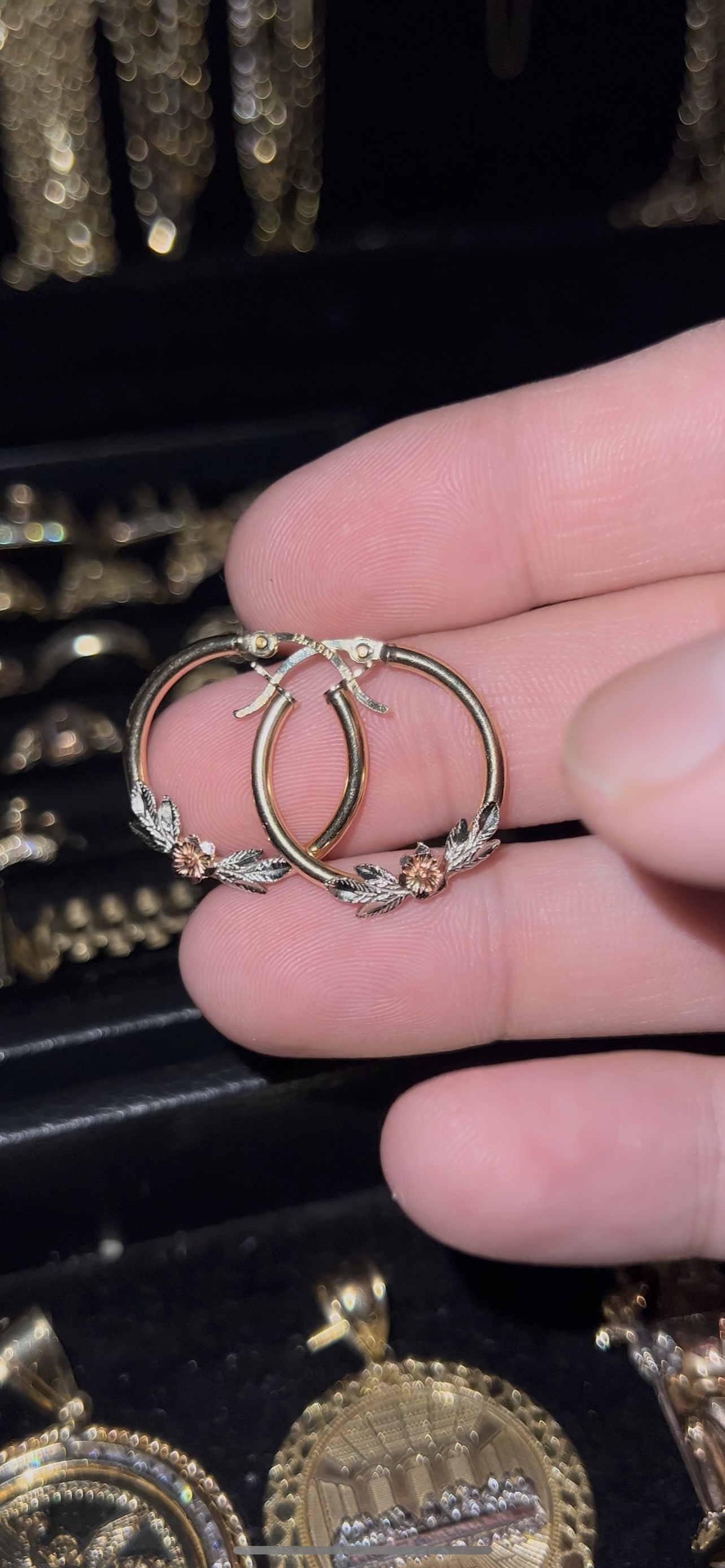 14k real gold rose hoops