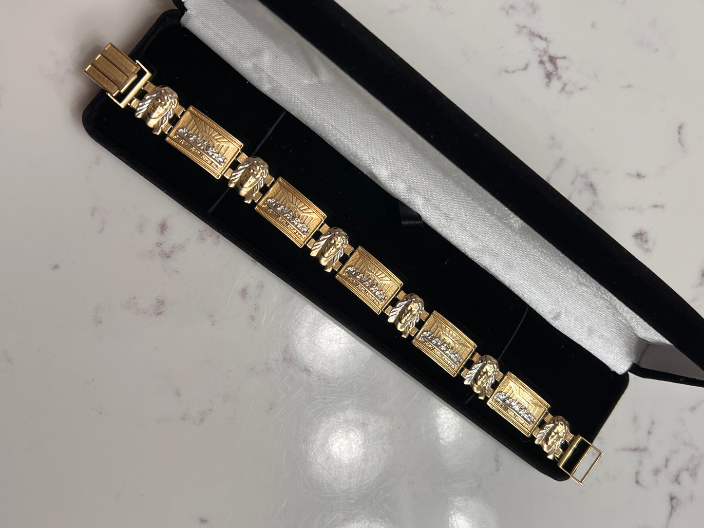 14k last supper bracelet very unique