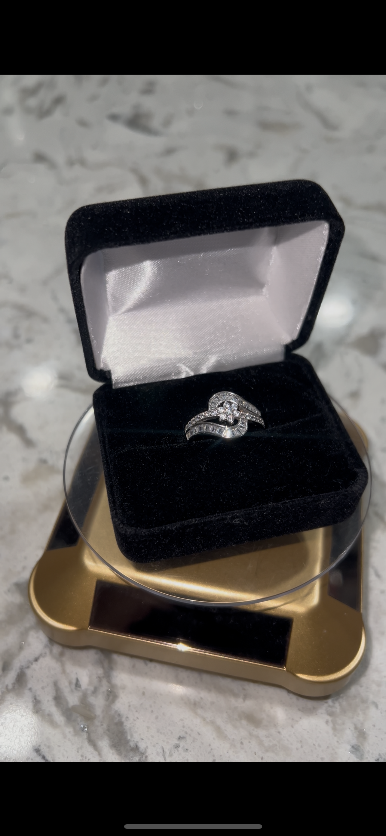 Real silver flower ring