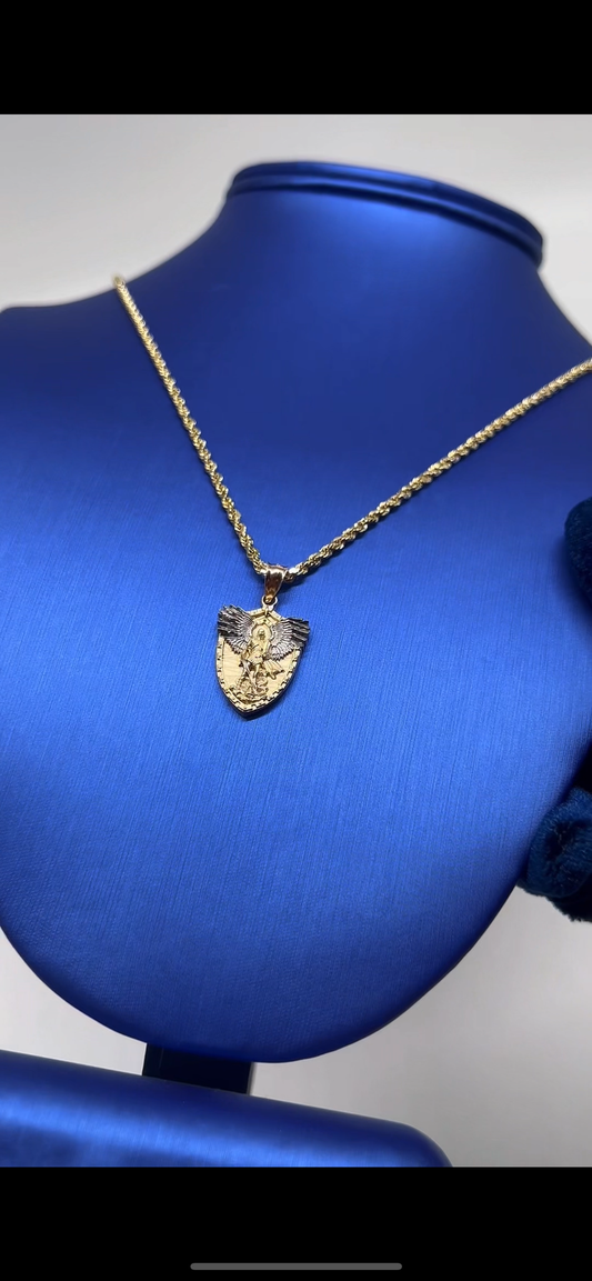 14k real gold Saint Michael