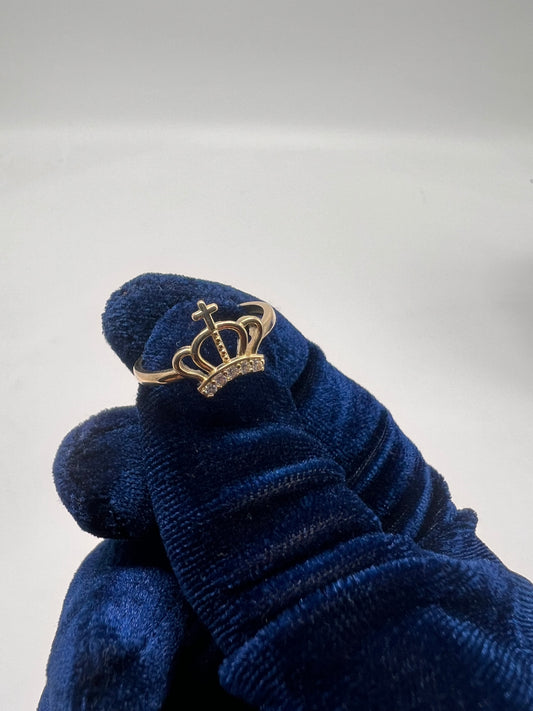 14k real gold crown ring