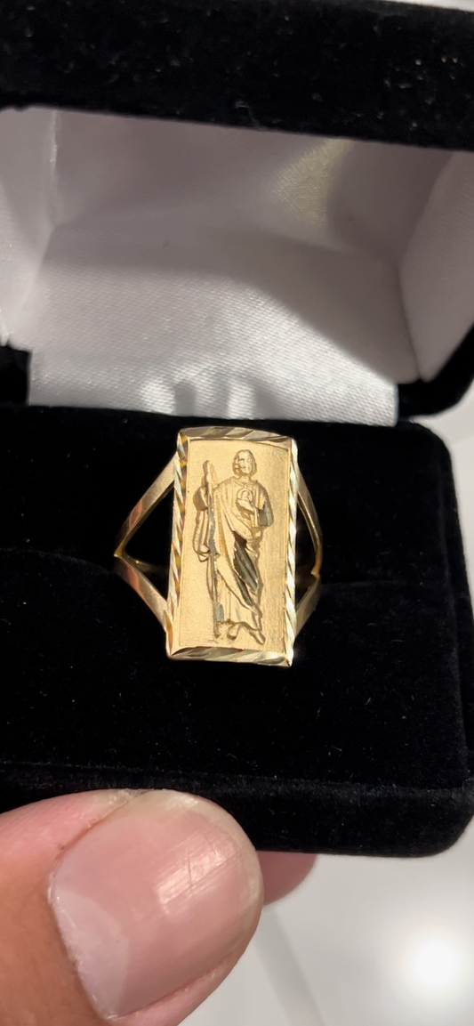14k real gold San Judas ring