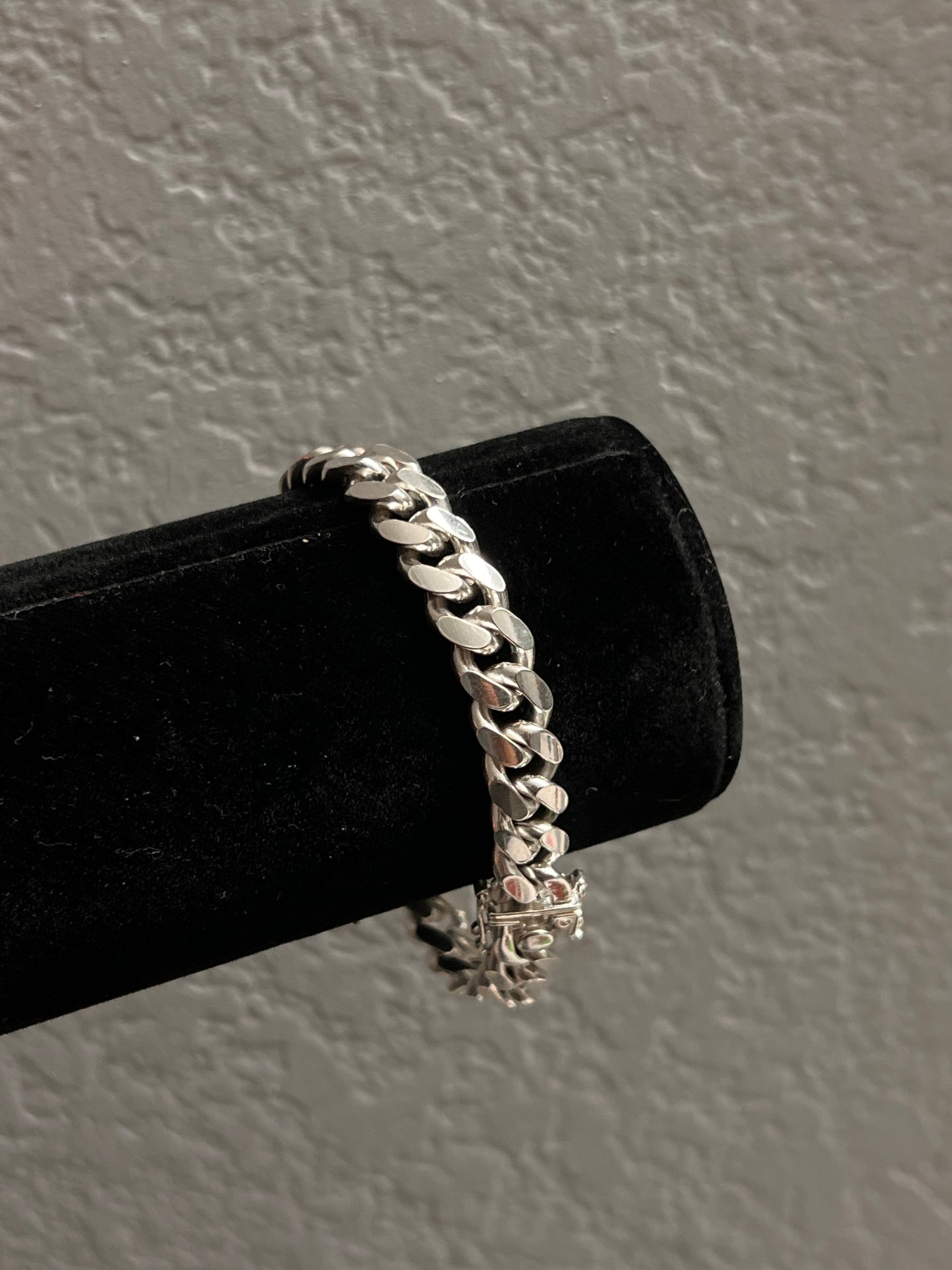 Real silver solid Miami cuban link