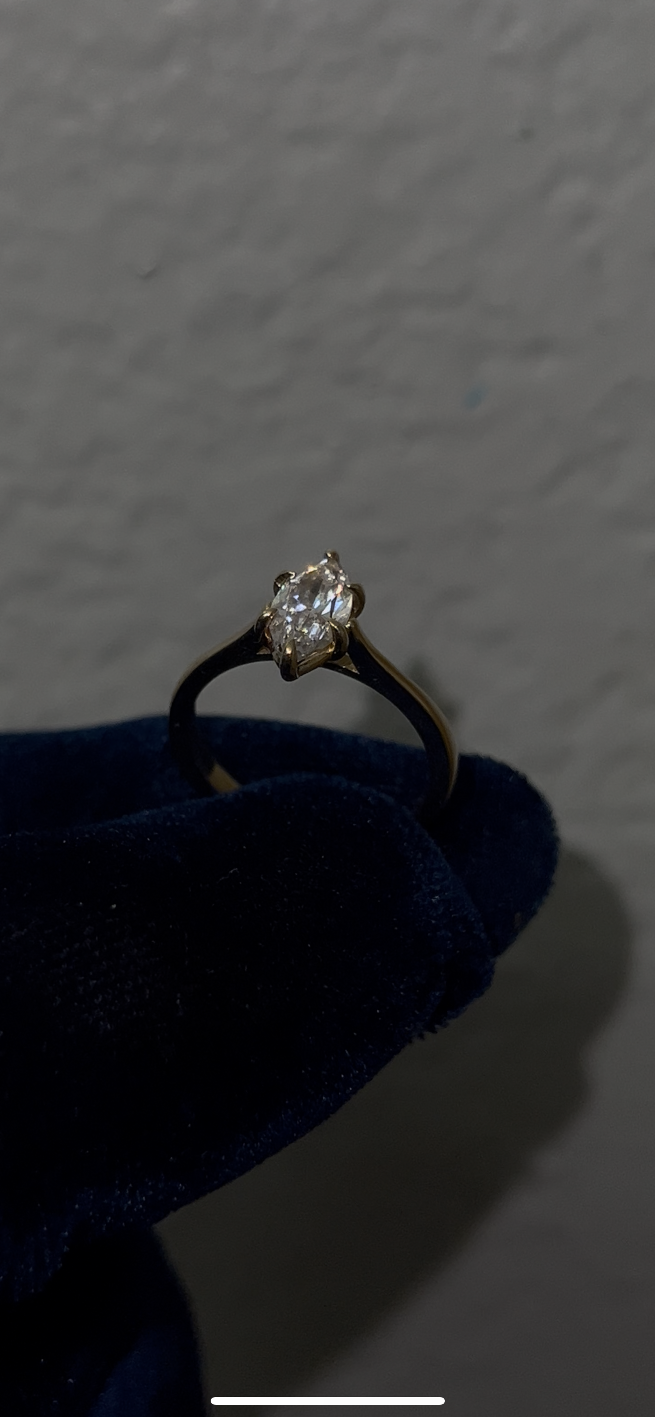 14k real gold marquise promise ring