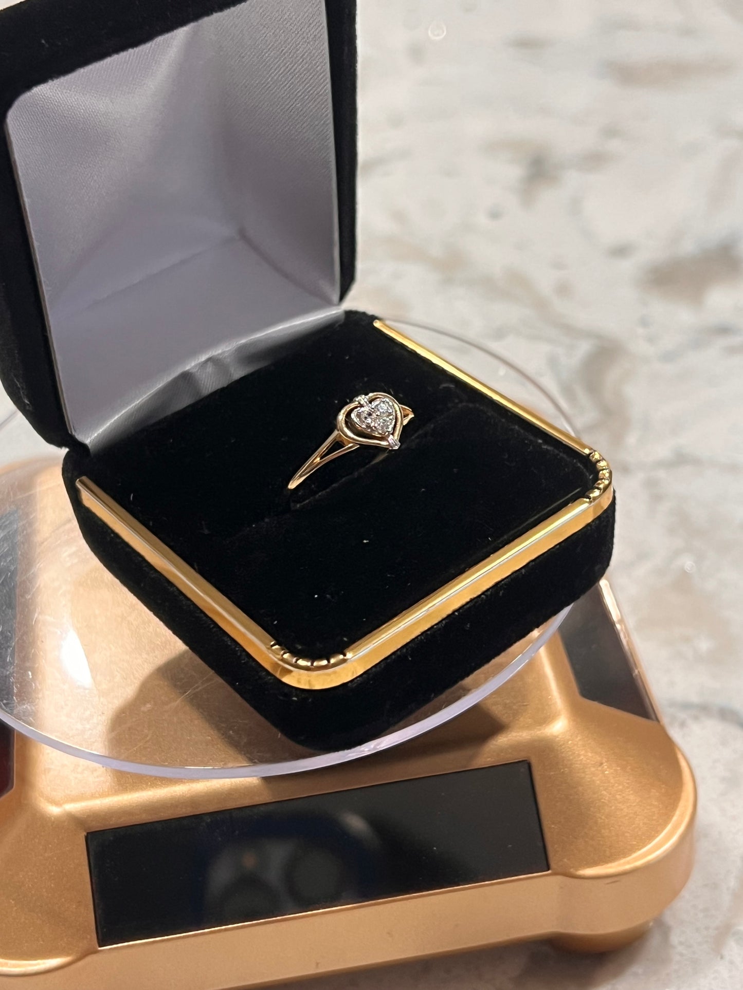 14k real gold heart ring