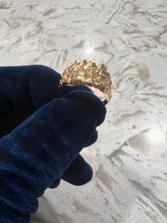 14k real gold nugget ring