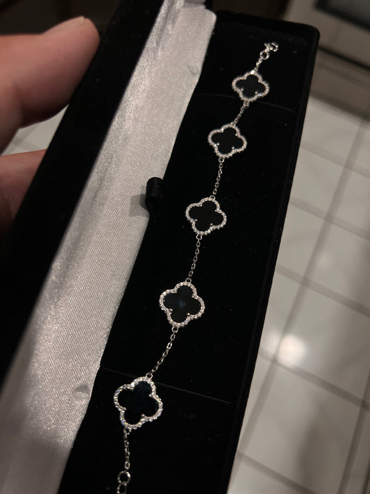 Onyx diamond van Cleef bracelet real silver