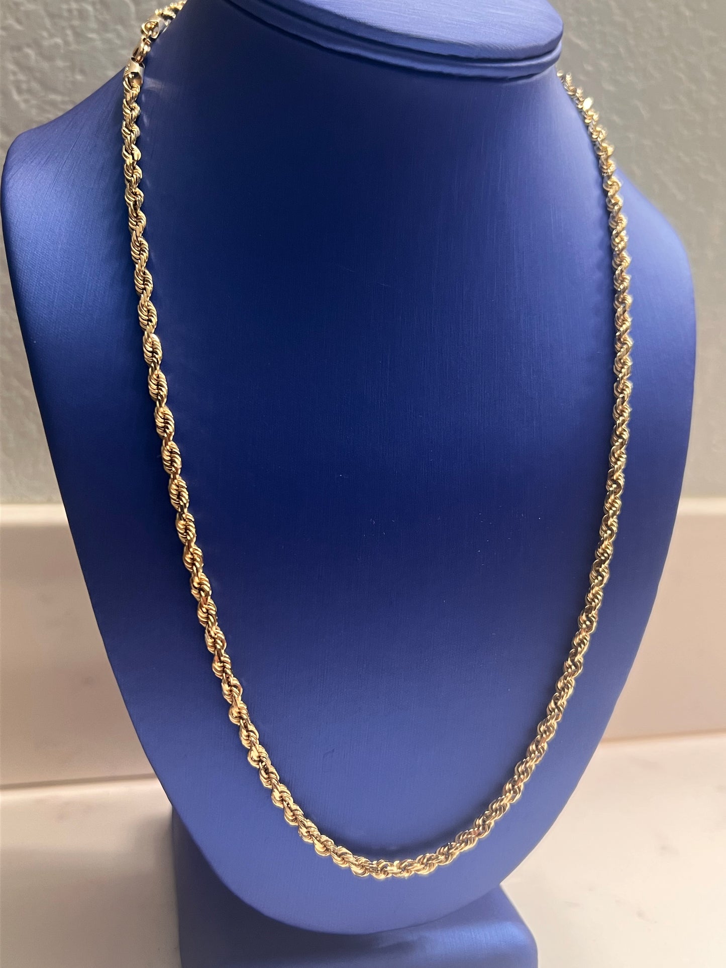 10k real gold solid 4mm 22inch