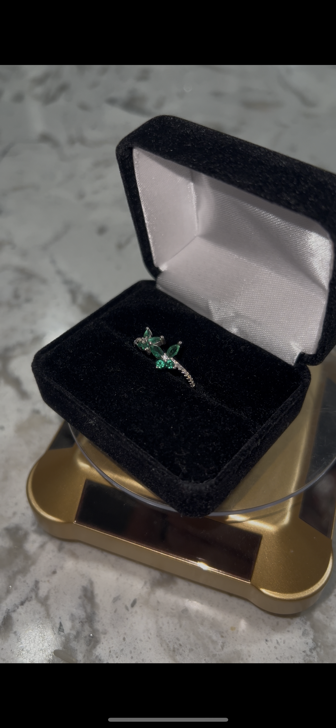 Real silver butterfly ring