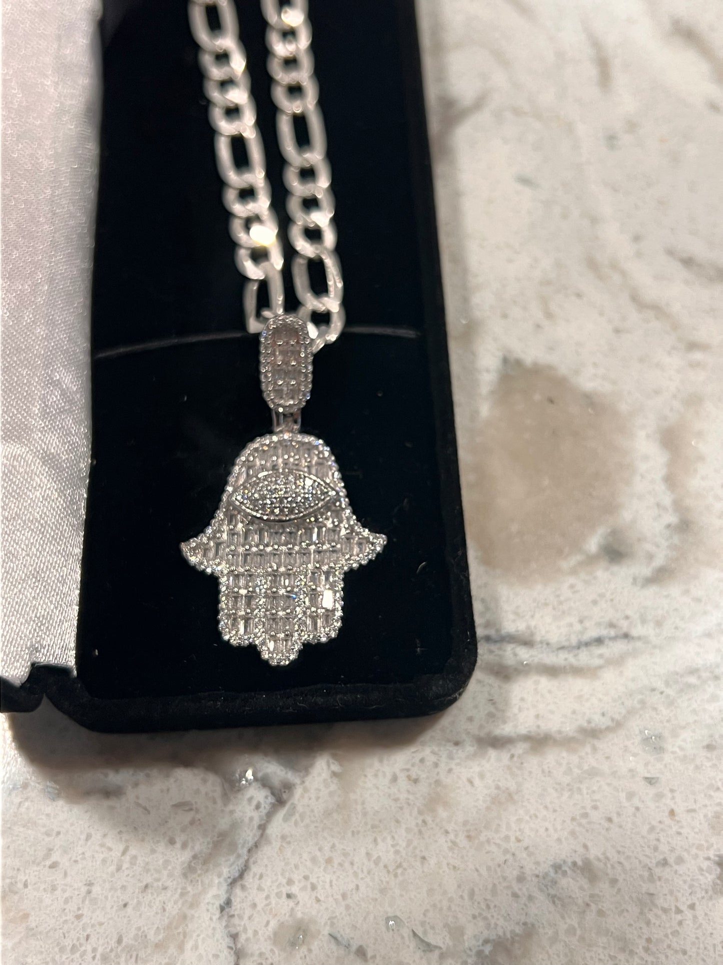 Real silver Hamsa set