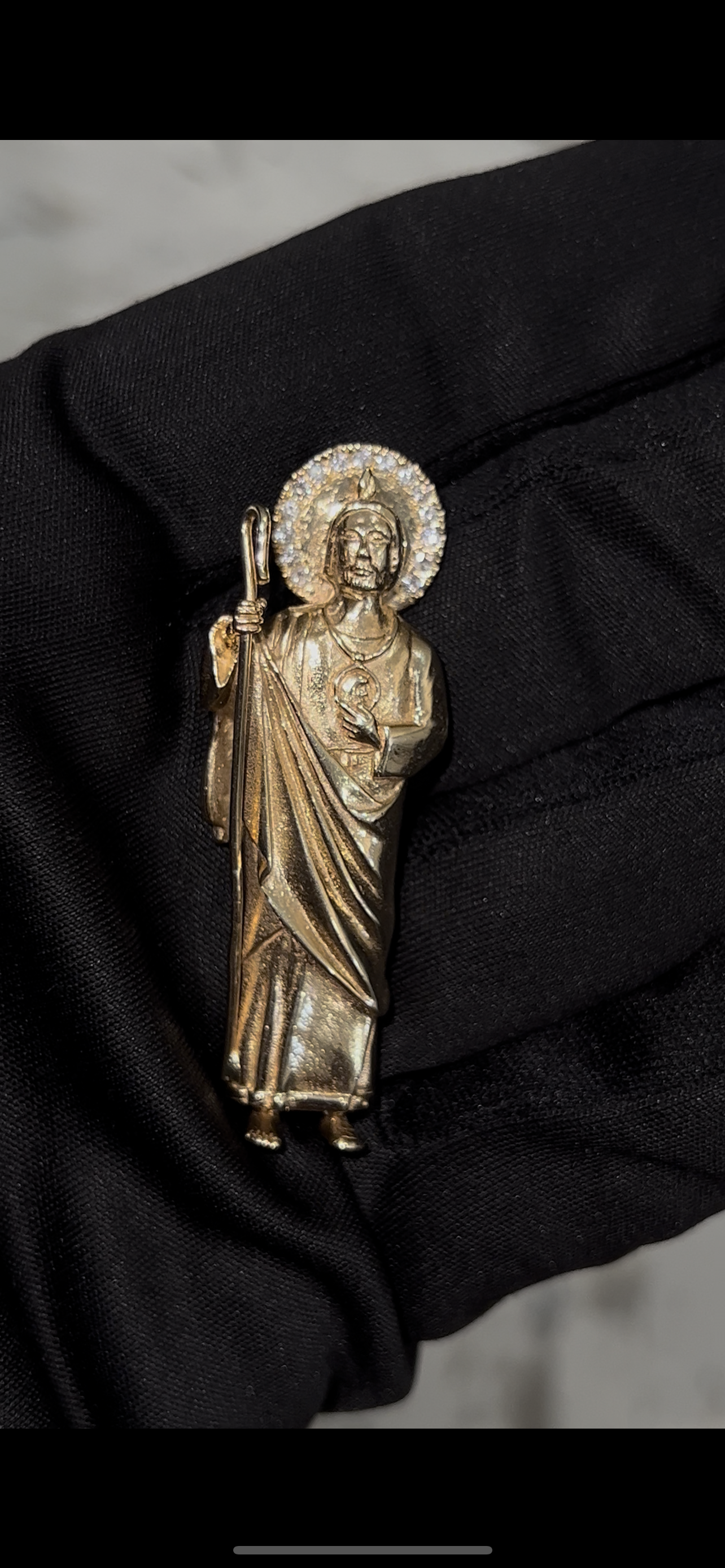 3D solid 14k San Judas pendant