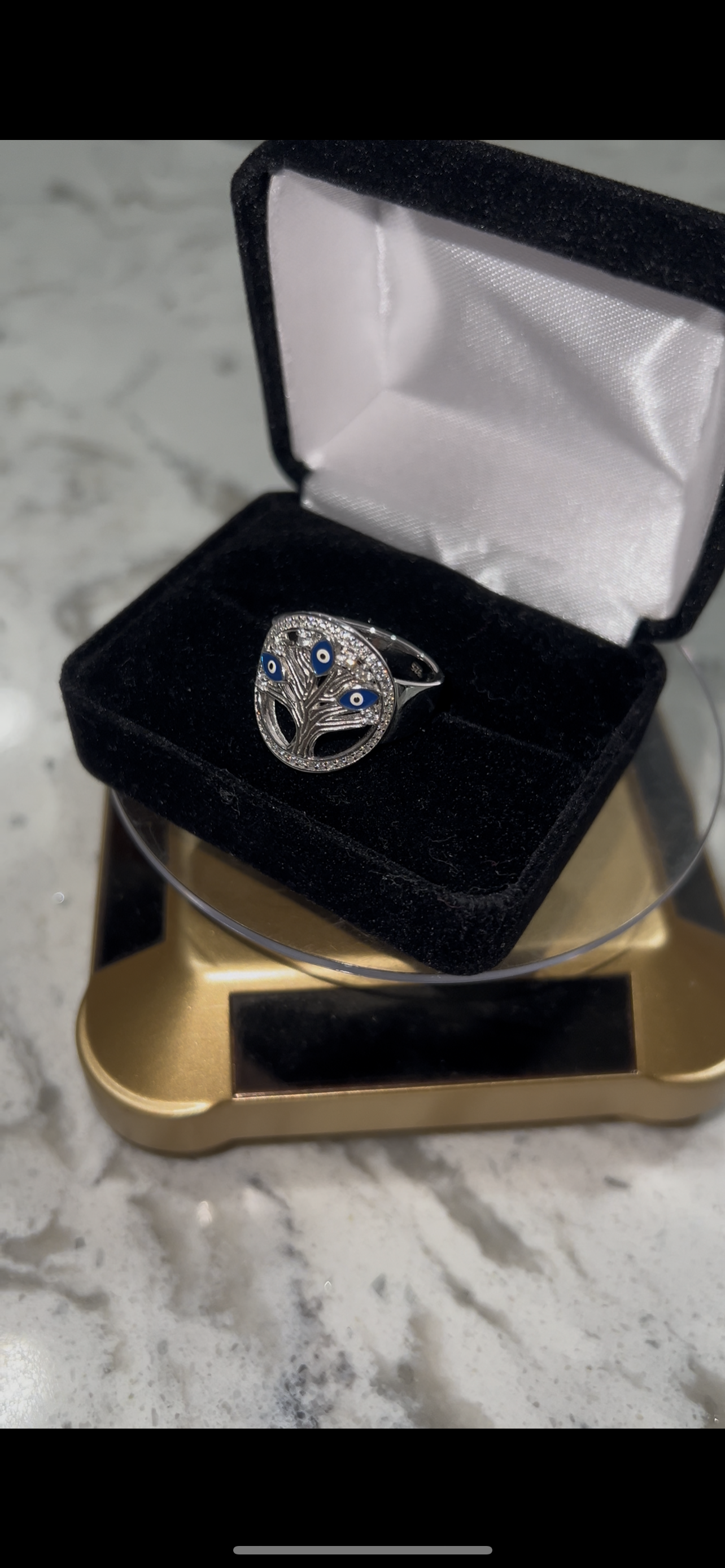 Real silver tree of life ring