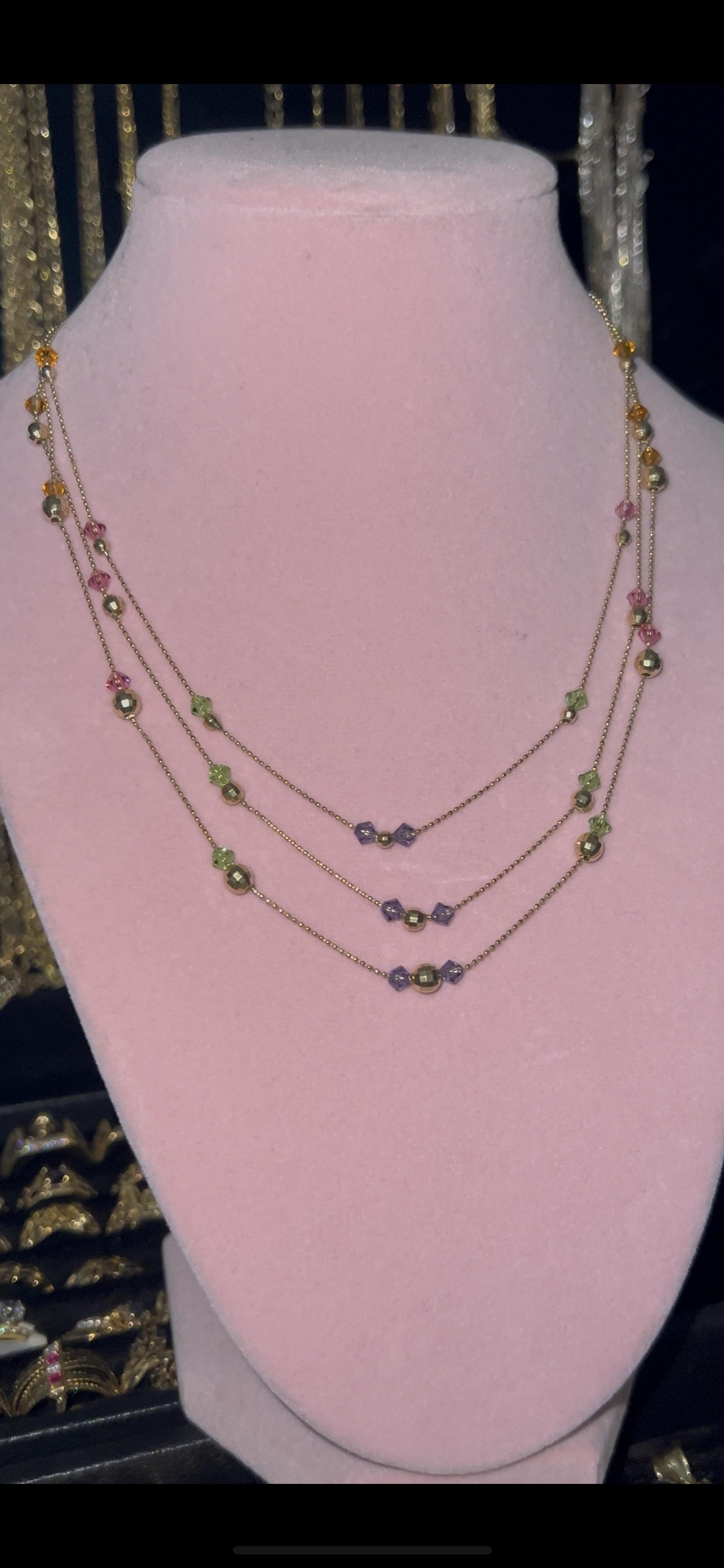 Layered 14k chain multicolor
