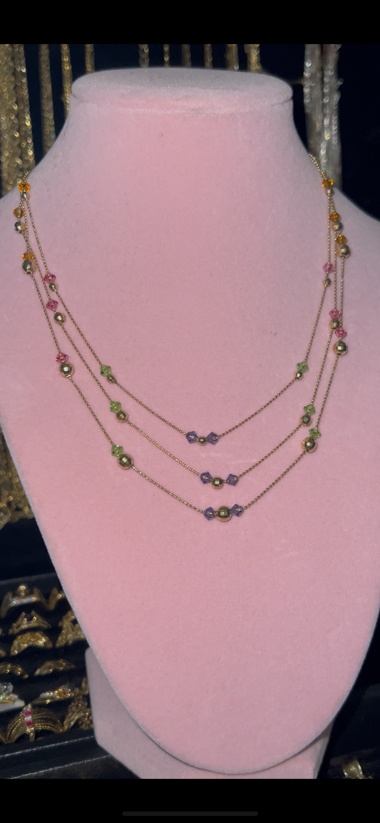 Layered 14k chain multicolor