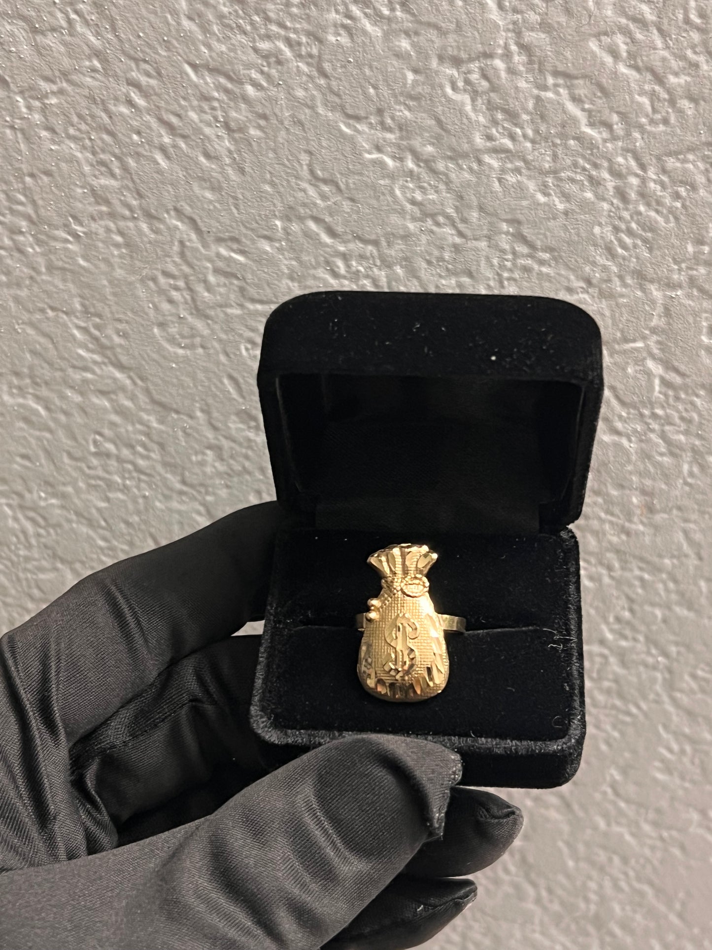 Money bag ring 10k real gold