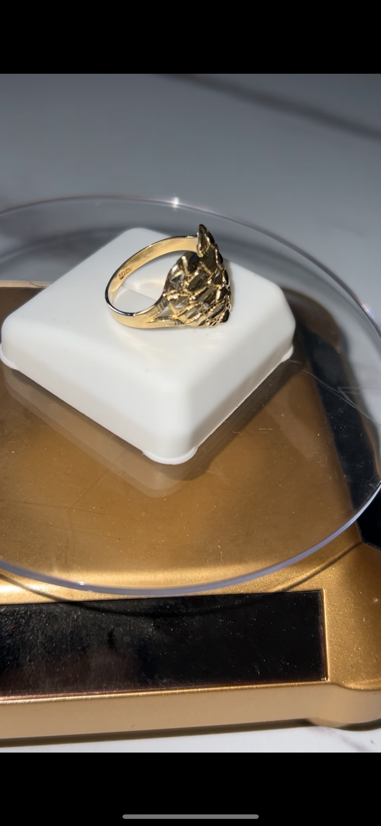 Large heart nugget ring 14k gold