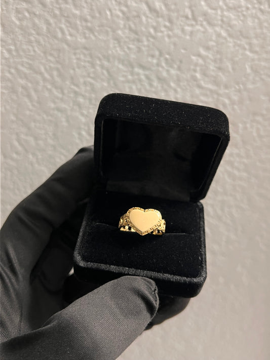 Chino heart ring 14k real gold