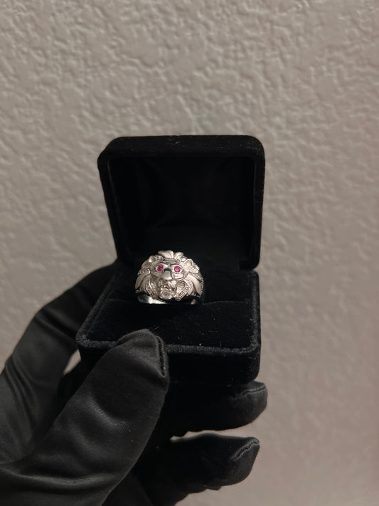 Lion ring real silver