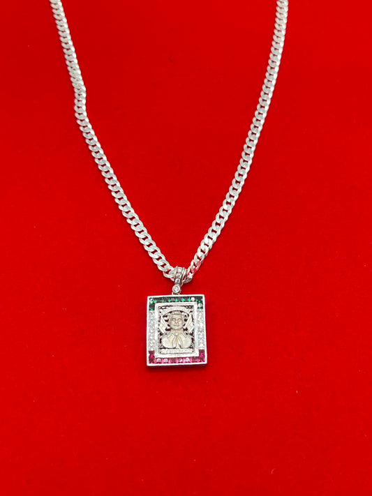 Small Malverde Mexican flag real Silver