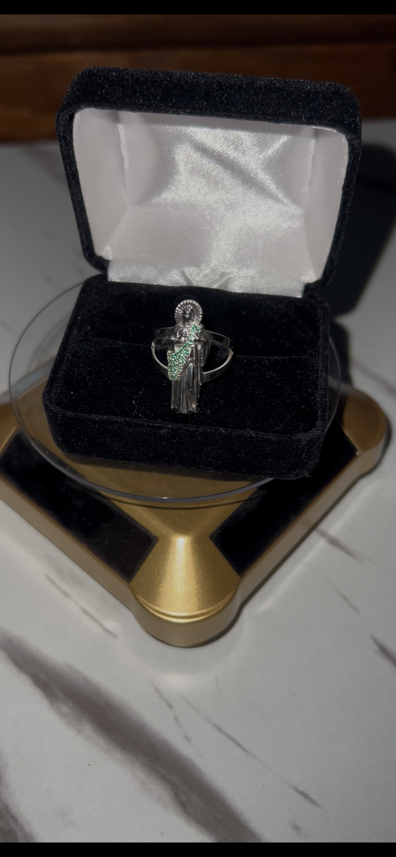 San Judas ring real silver