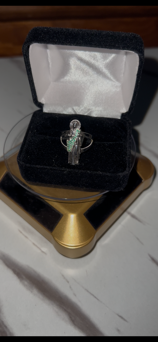 San Judas ring real silver