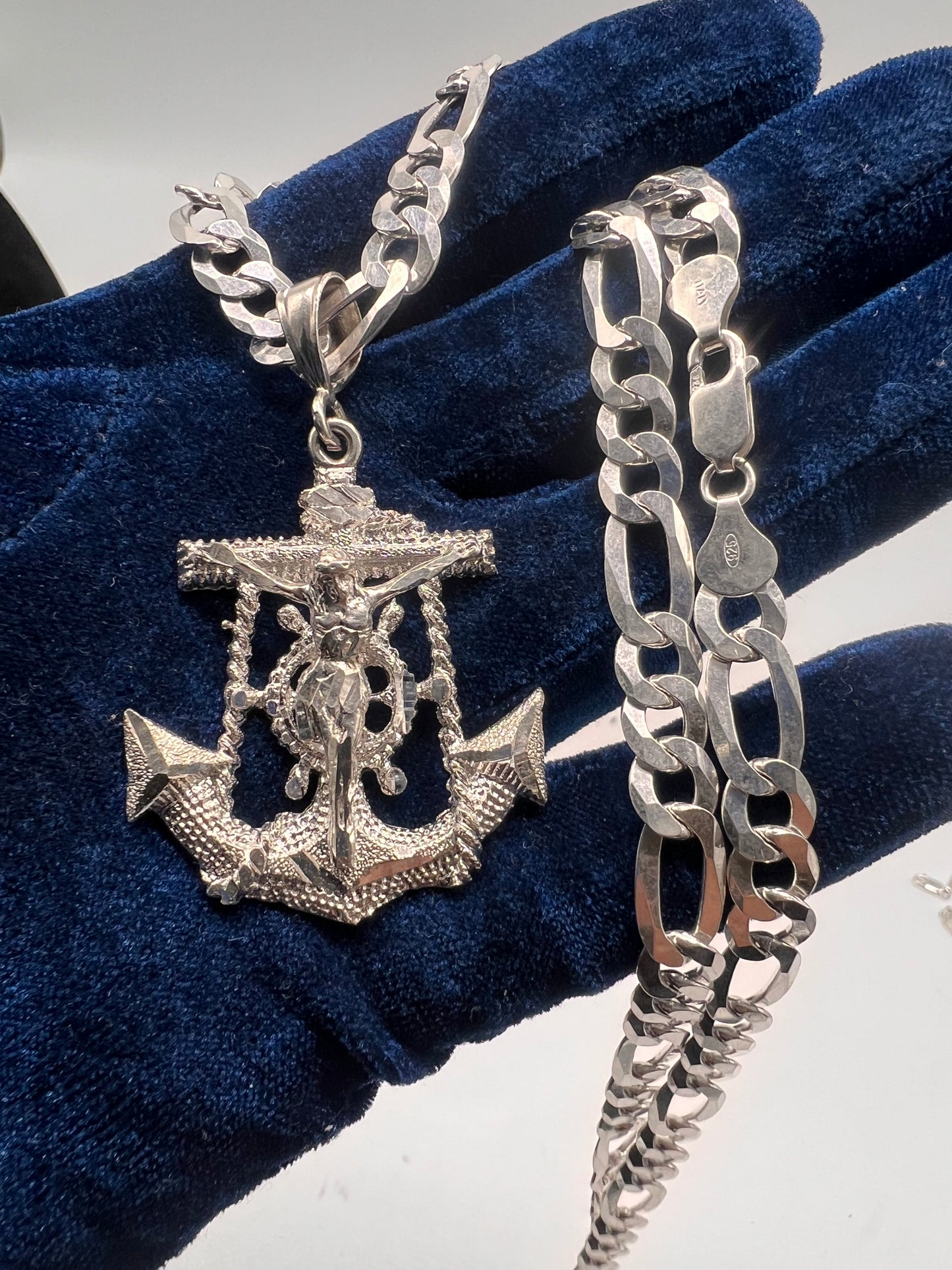 Anchor set real silver