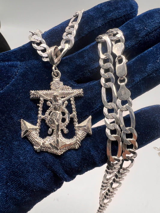 Anchor set real silver