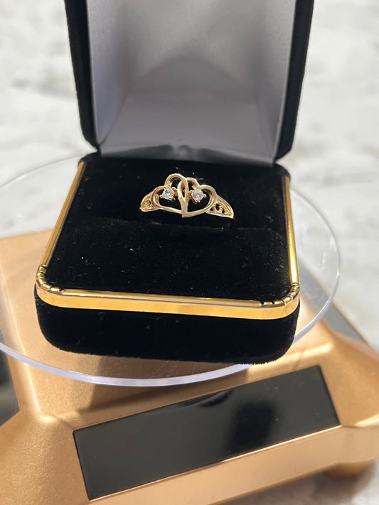 14k real gold heart ring