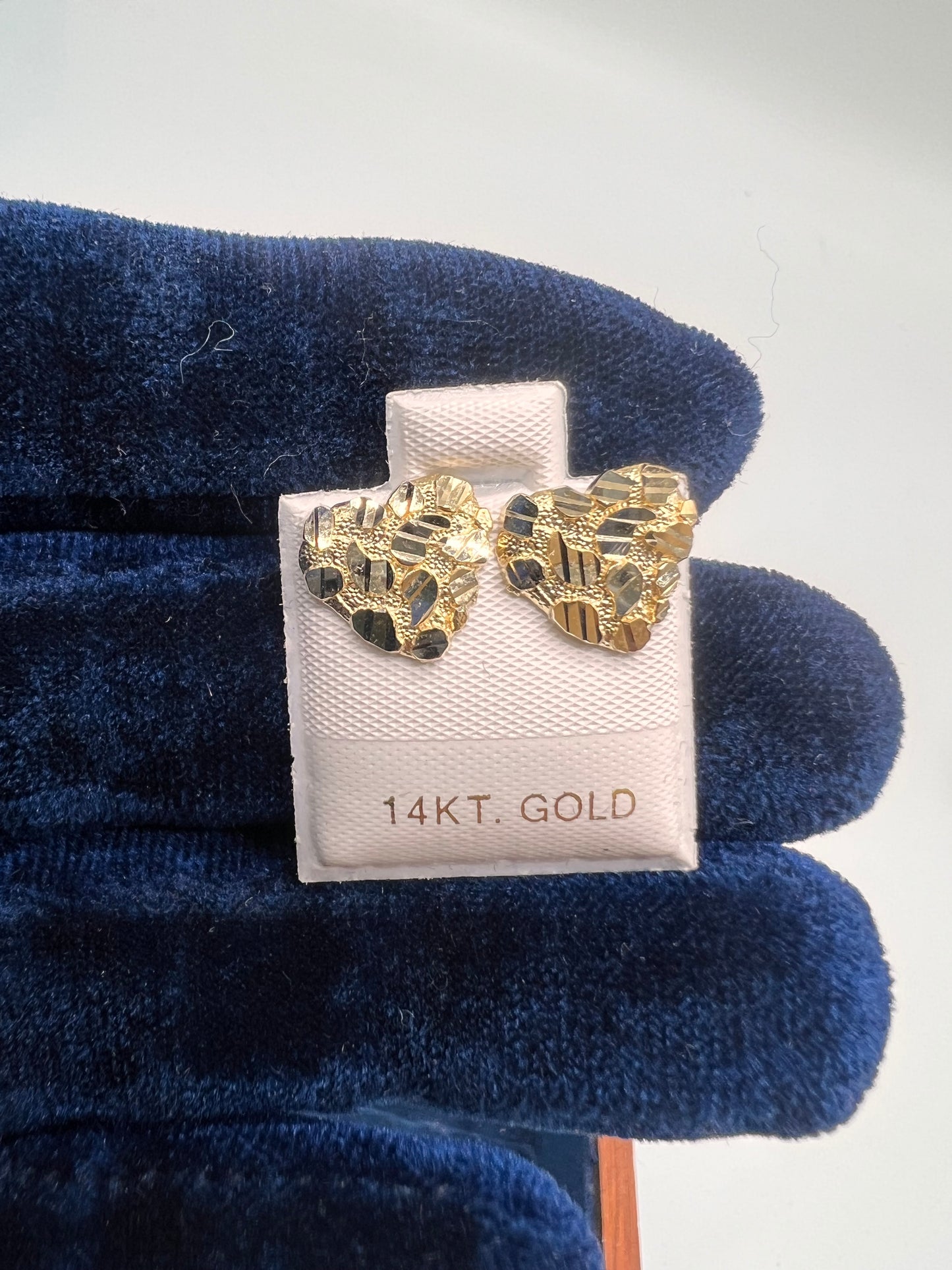 14k real gold nugget earrings