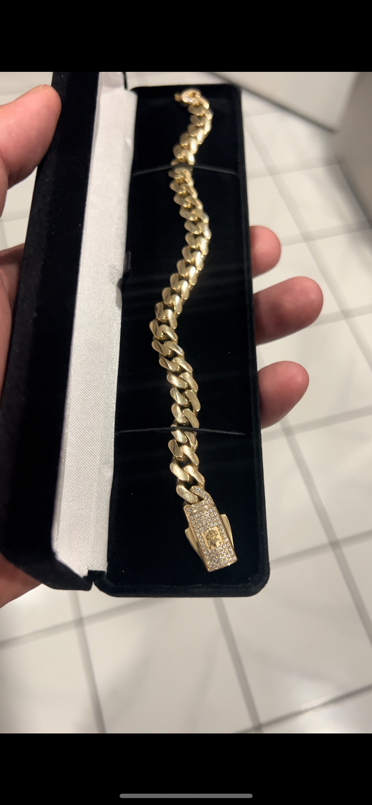 9mm 14k real gold cuban bracelet