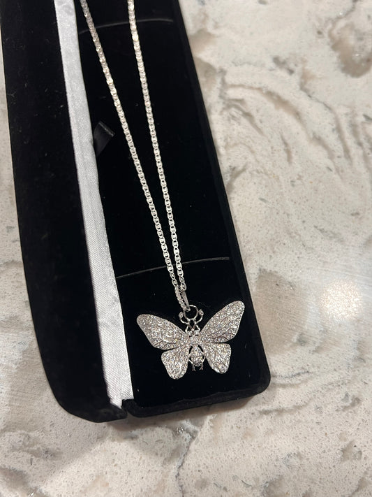 Real silver butterfly set
