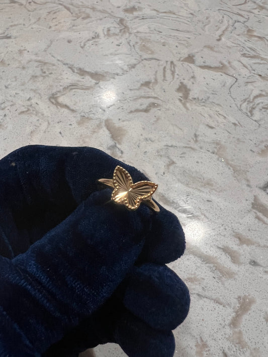 14k real gold butterfly ring