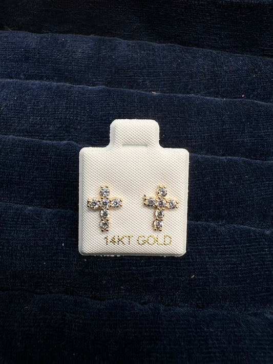 14k real gold Cross Earrings