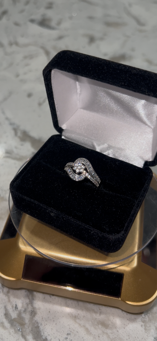 Real silver flower ring