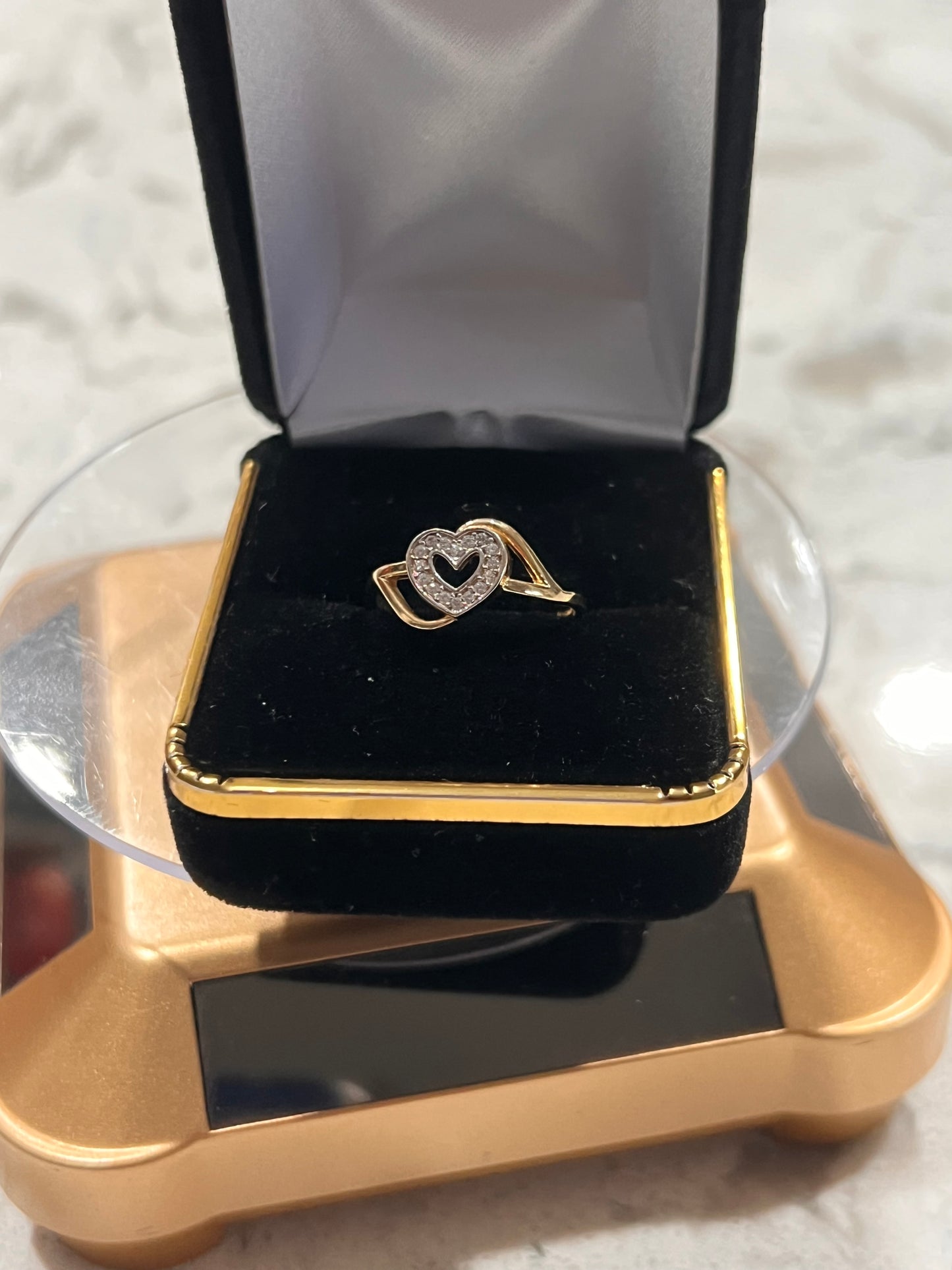 14k real gold heart ring