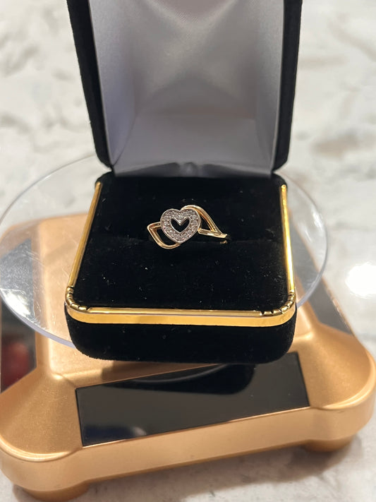 14k real gold heart ring