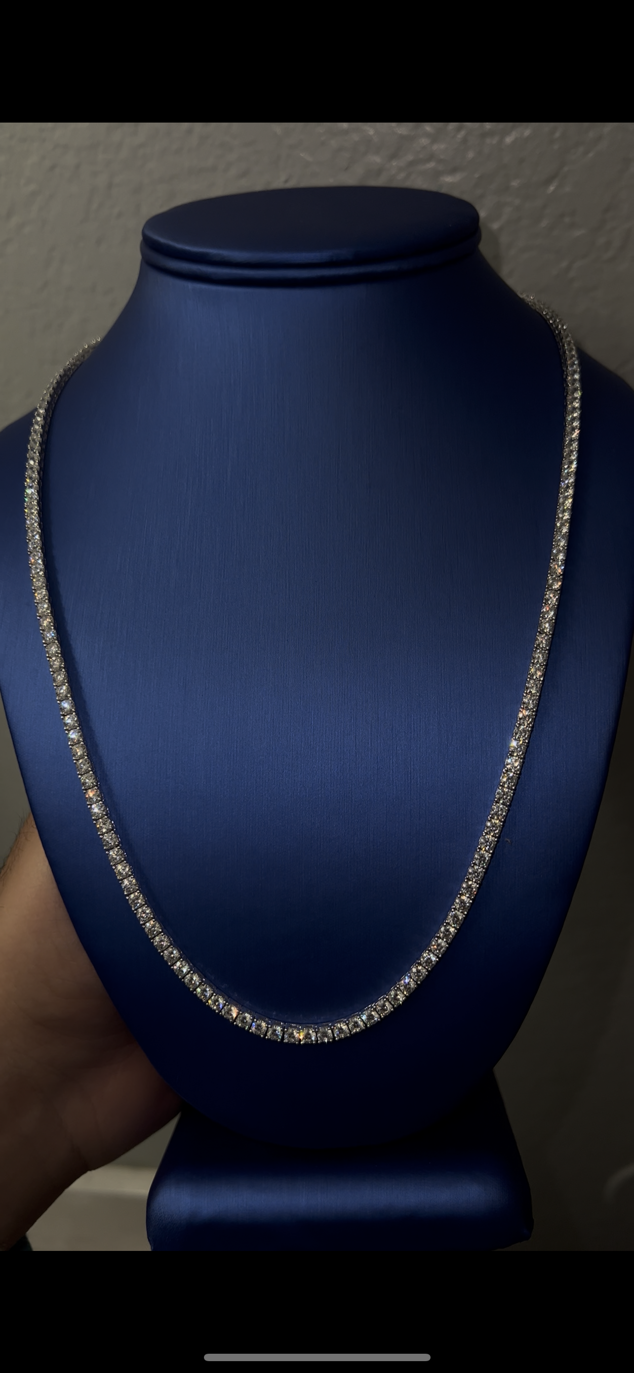 Real silver tennis necklace 3.5mm 22inch