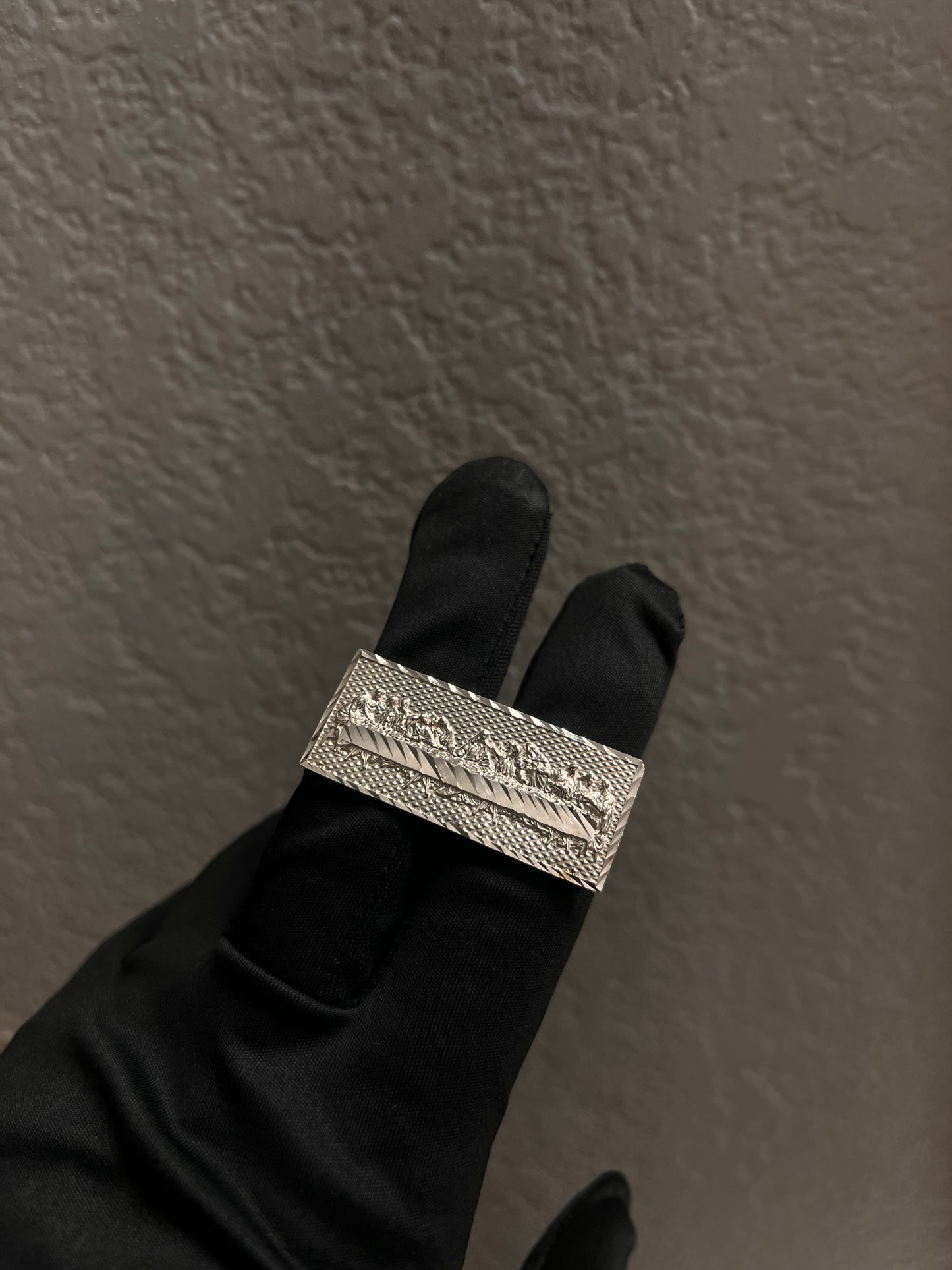 2 finger last supper ring real silver