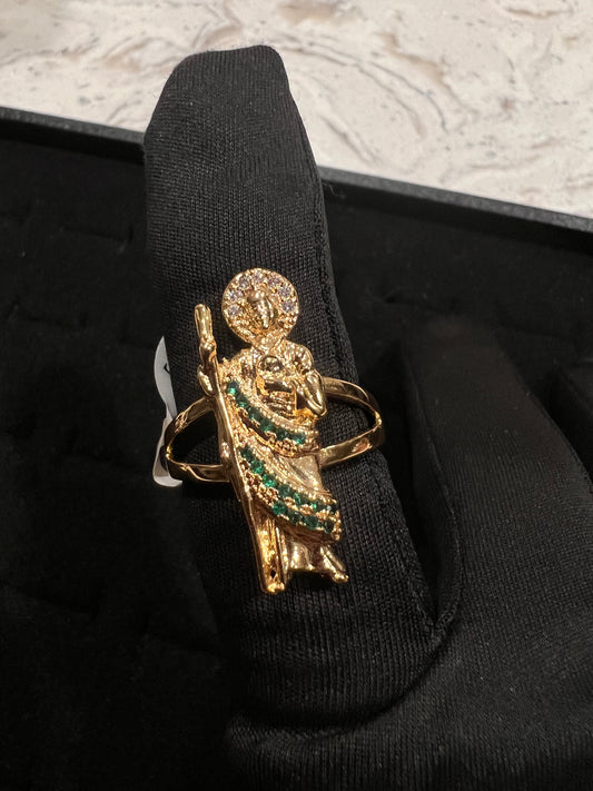 San Judas ring oro laminado, gold plated