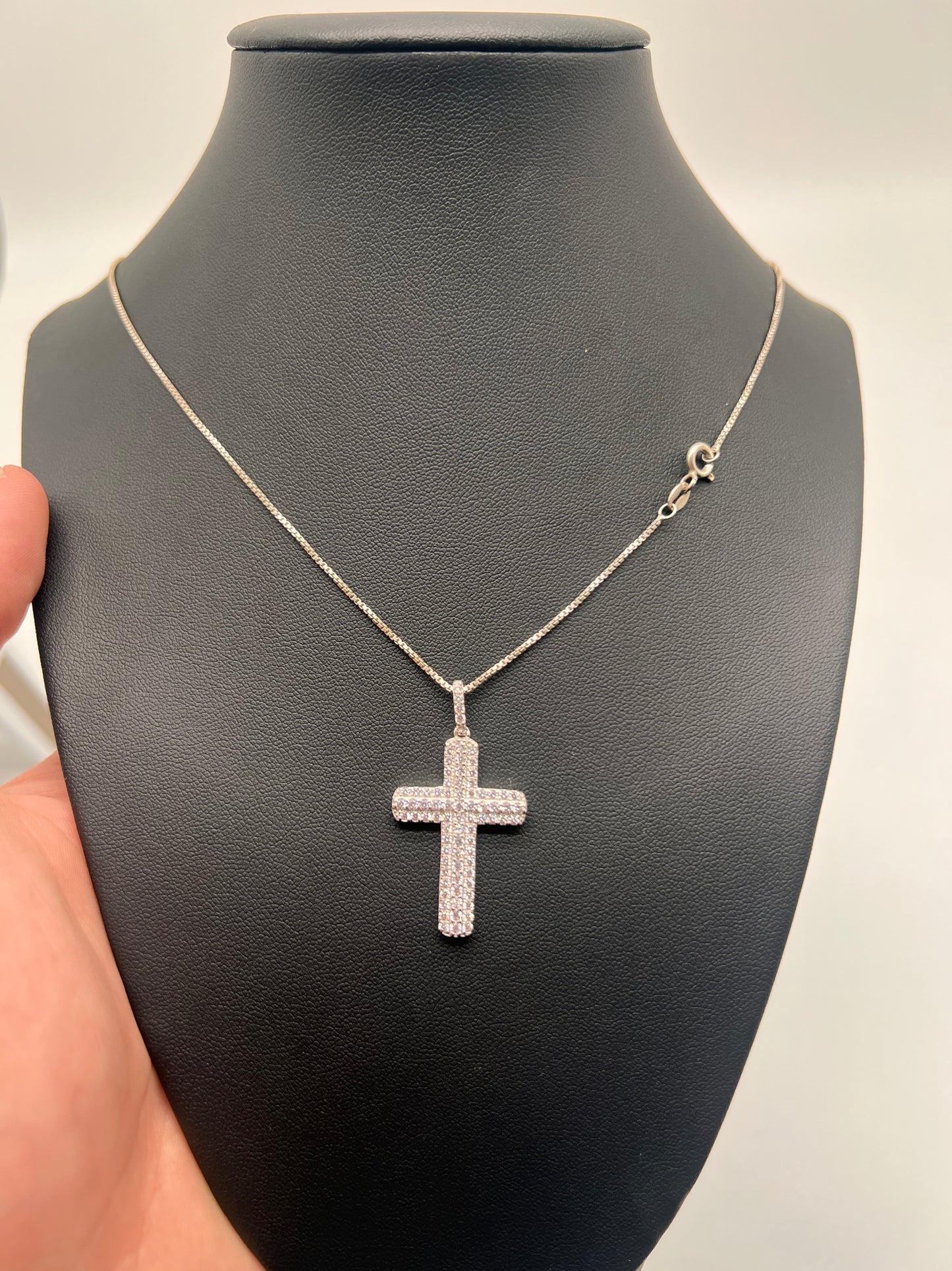 Mini Triple Flooded cross .925 real silver