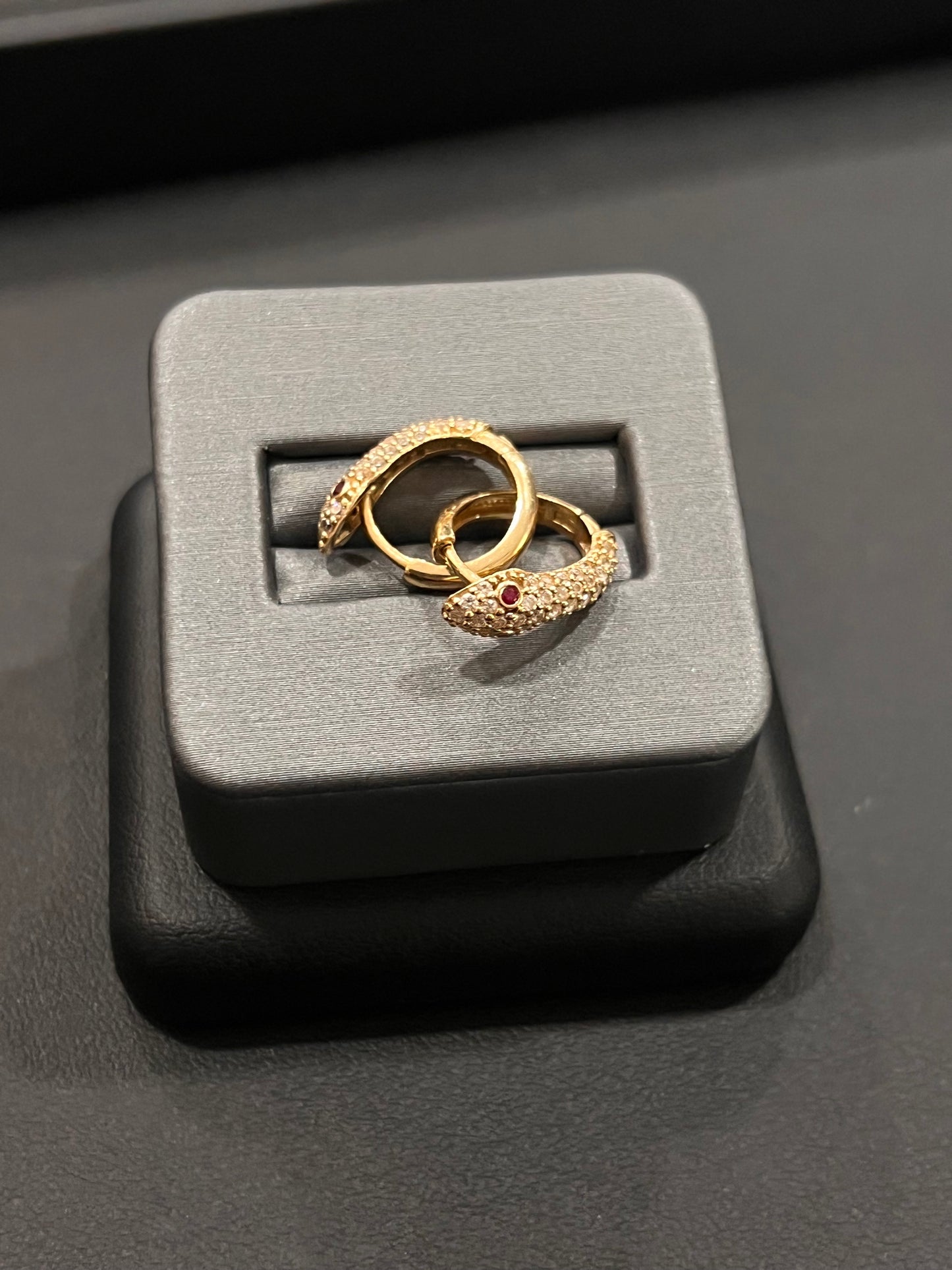 14k real gold snake hoops