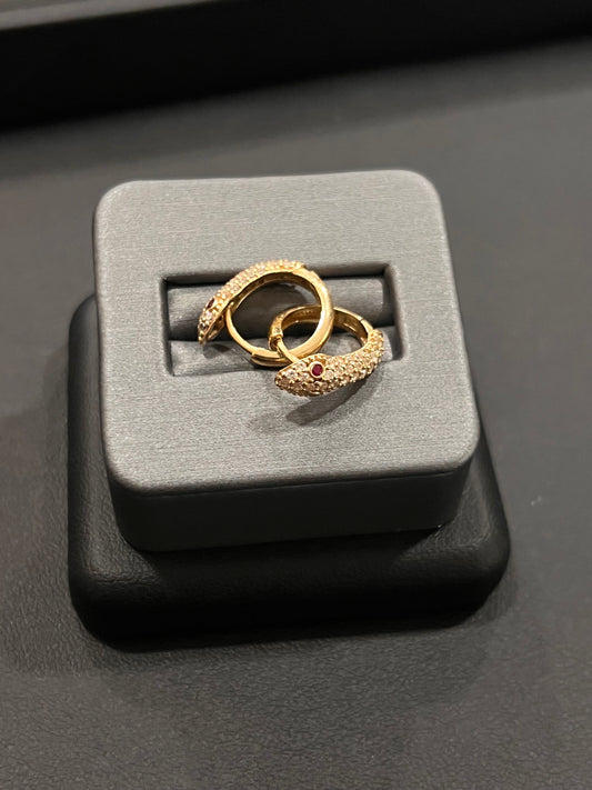 14k real gold snake hoops
