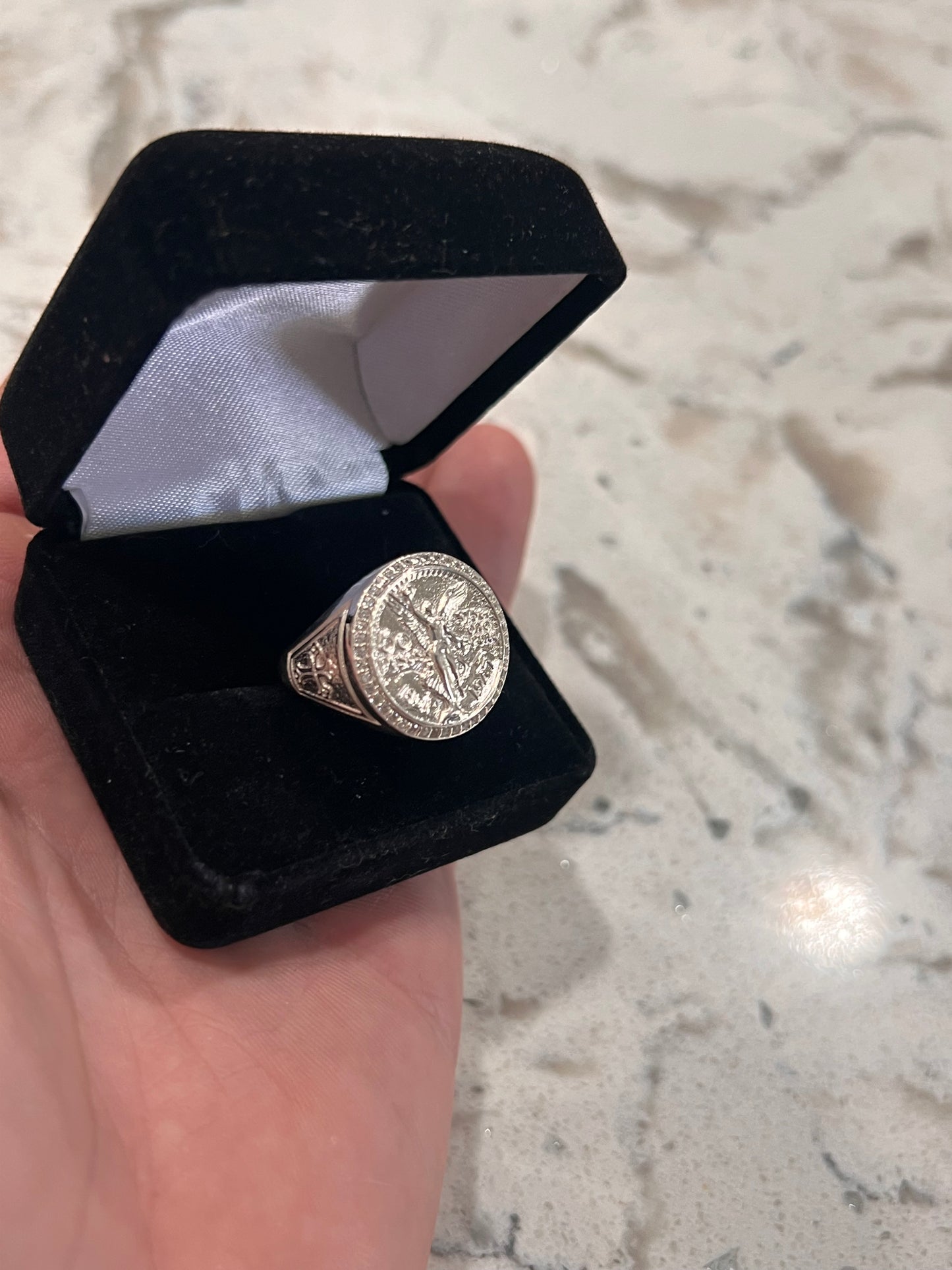 Real silver centenario ring