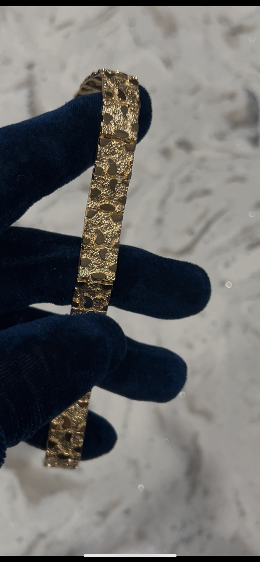 14k real gold nugget bracelet