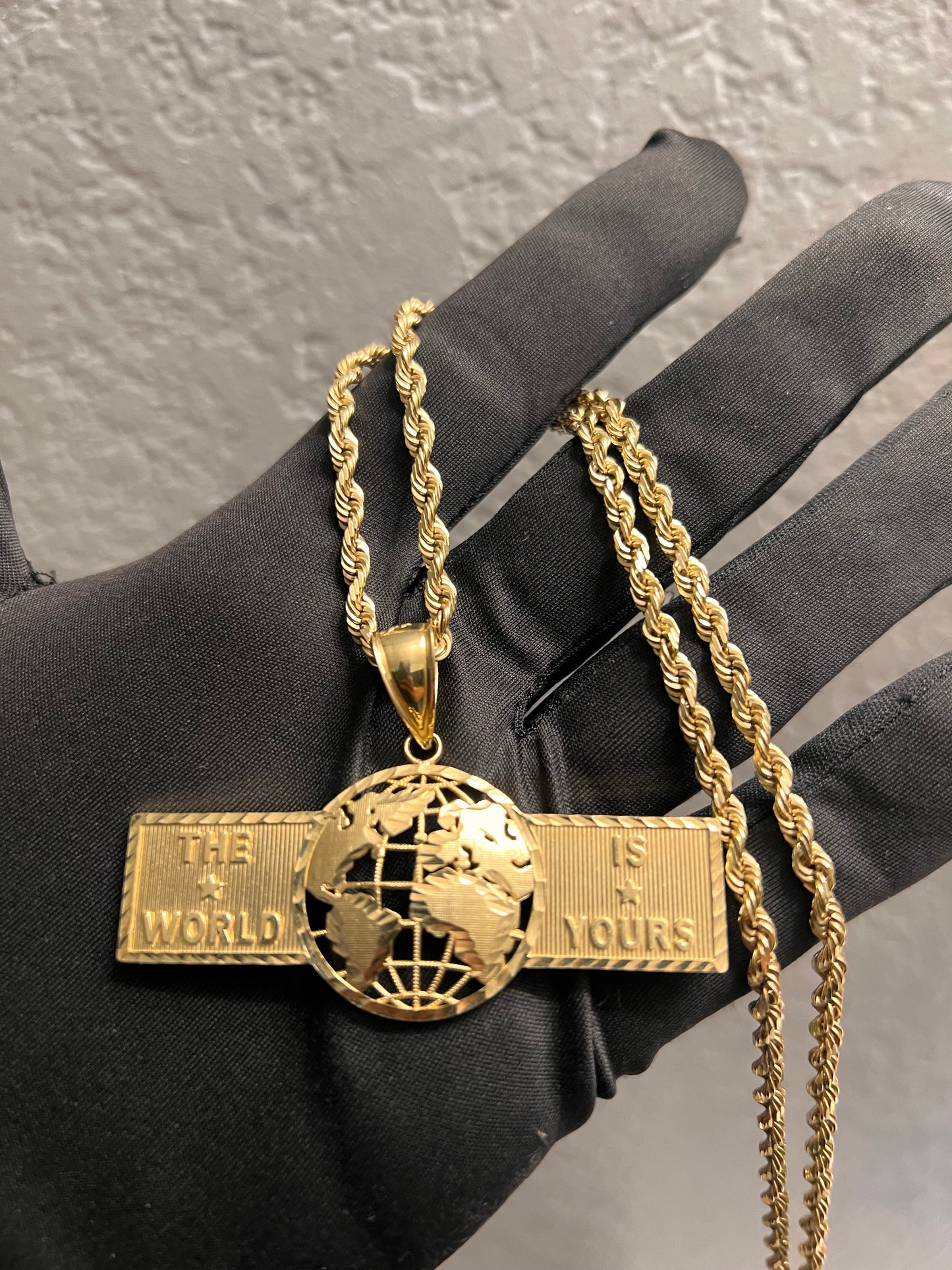 10k real gold the world is yours solid gold set