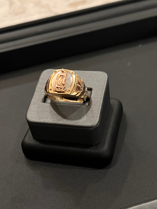14k real gold virgen Mary ring