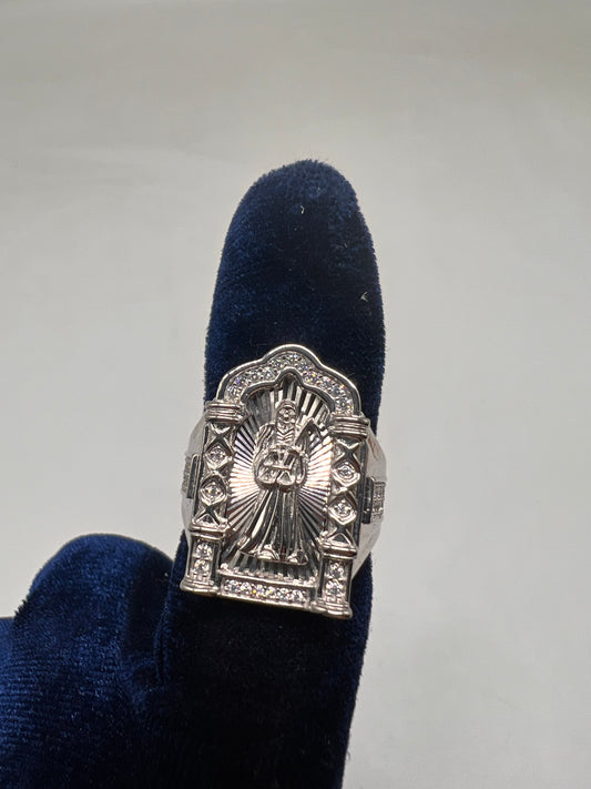 Santa Muerte ring real silver