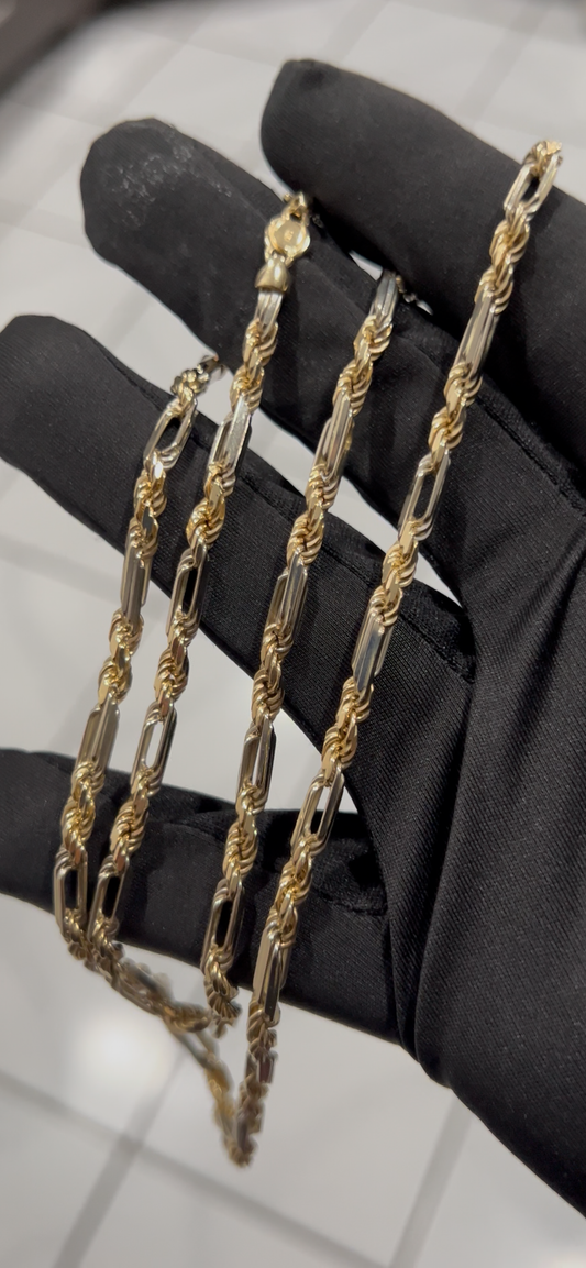 14k solid gold Milano chain