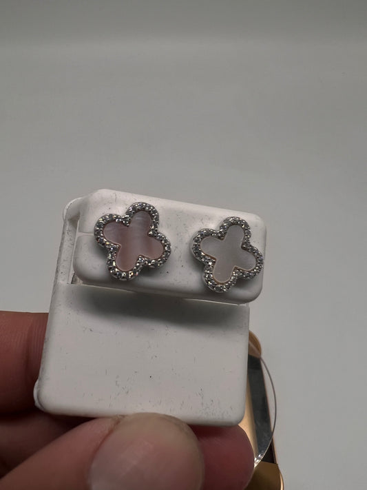 Clover earrings real silver