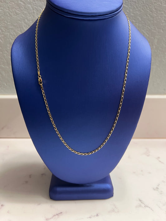 14k real gold solid unique link chain
